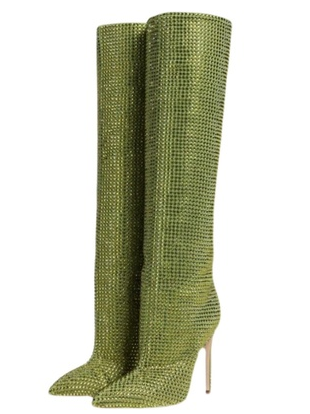 Botas Altas de Tacón Stiletto con Cristales para Mujer - Image 8