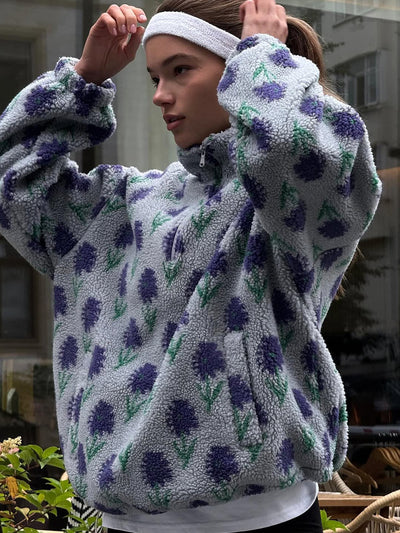 Sudadera con Capucha y Cierre Medio de Felpa Jacquard - Image 31