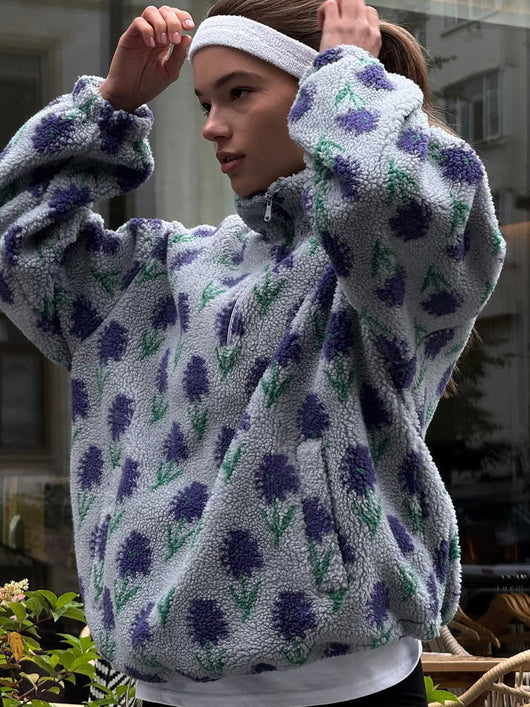 Sudadera con Capucha y Cierre Medio de Felpa Jacquard - Image 31