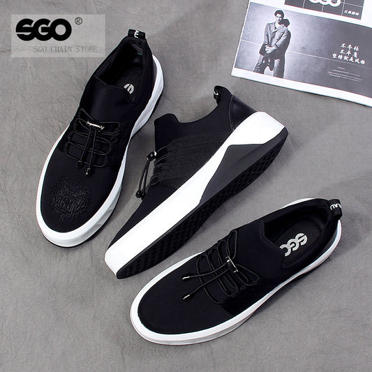 Zapatillas Deportivas Altas Coreanas para Hombre con Suela Gruesa Elevada