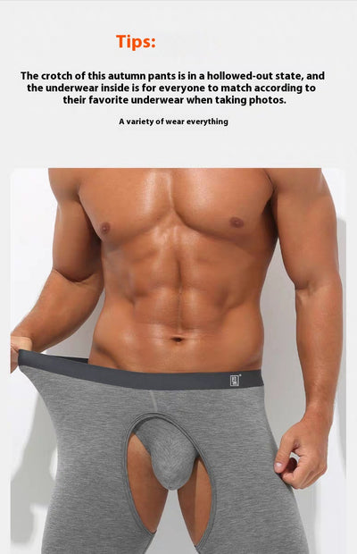 Pantalones Térmicos Ajustados Modal para Hombre - Diseño Abierto Otoño Invierno - Image 16