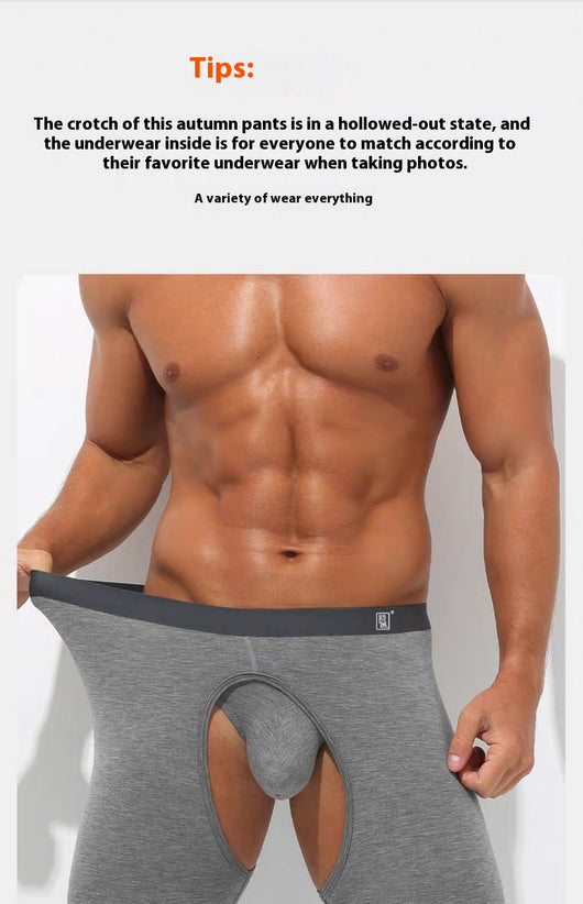 Pantalones Térmicos Ajustados Modal para Hombre - Diseño Abierto Otoño Invierno - Image 16