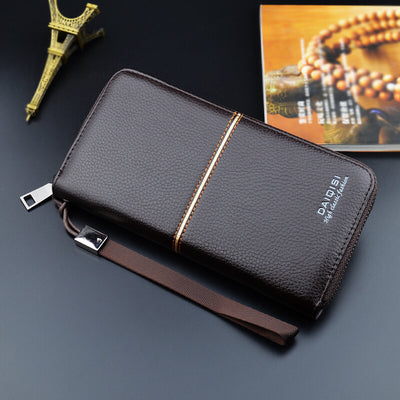 Cartera Larga para Hombre Europea - Billetera de Cuero con Cierre de Cremallera Estilo Ejecutivo - Image 8