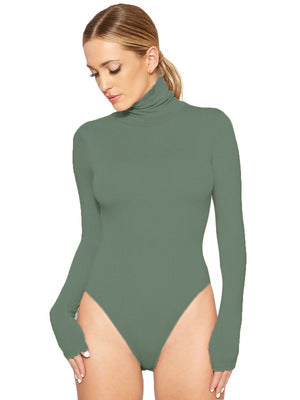 Jumpsuit Invierno Mujer 12 Colores Cuello Alto Manga Larga Ajustado - Image 5