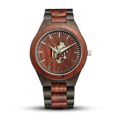 Reloj de Madera con Diseño Esqueleto para Hombre - Image 5