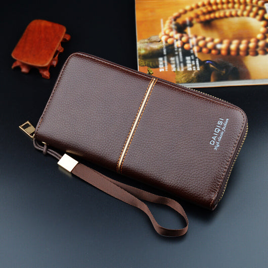 Cartera Larga para Hombre Europea - Billetera de Cuero con Cierre de Cremallera Estilo Ejecutivo - Image 7