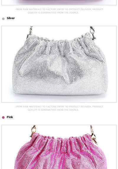 Bolso de Noche con Diamantes Completos y Cordón Ajustable - Image 23