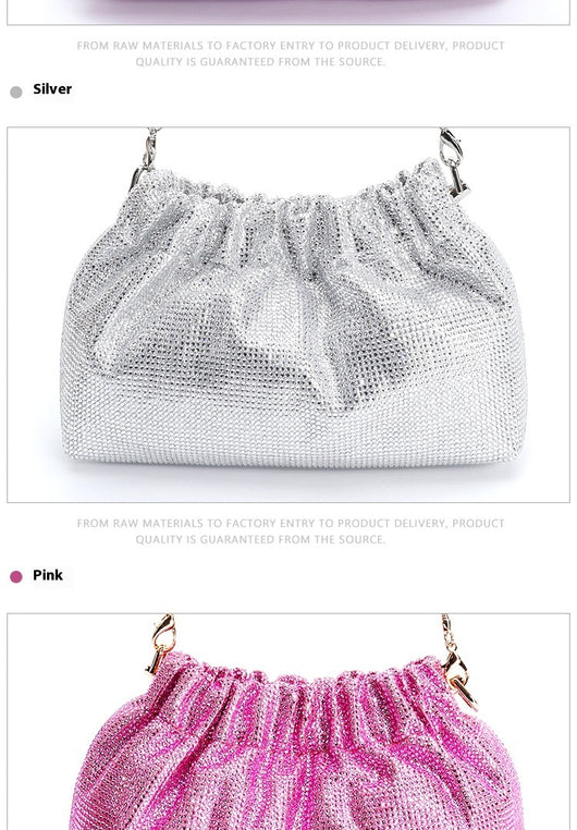 Bolso de Noche con Diamantes Completos y Cordón Ajustable - Image 23