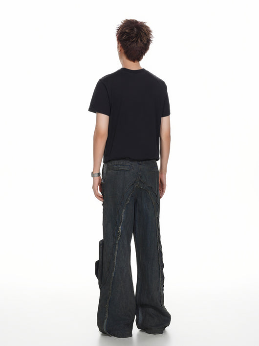 Pantalones Vaqueros Oversized Estilo Urbano Americano Corte Pesado - Image 11