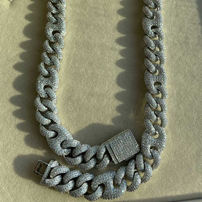Cadena Cubana Hip Hop 15mm Tres en Uno con Cierre Nariz de Cerdo - Collar y Pulsera - Image 5