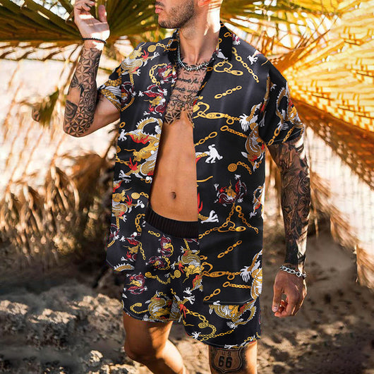 Camisa Suelta Retro para Hombre - Estilo Personalidad Playa Manga Corta - Image 4