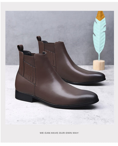 Botas Chelsea Puntiagudas Retro Británicas para Hombre - Image 18