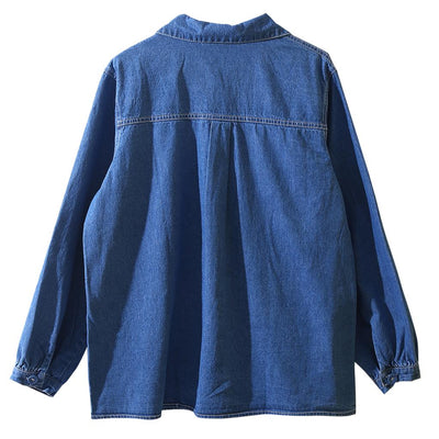 Camisa de Mezclilla Azul con Manga Larga para Mujer - Diseño Juvenil y Adorable - Image 5