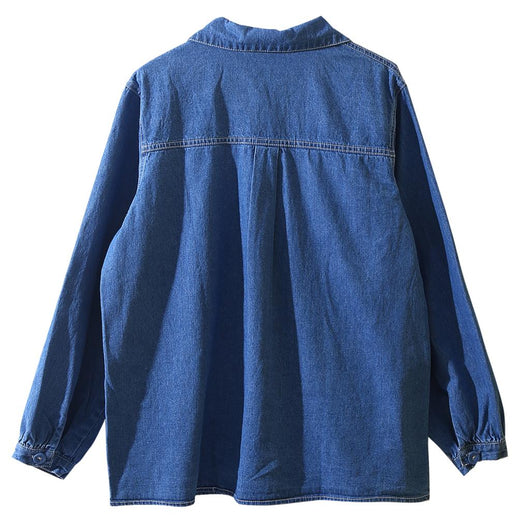 Camisa de Mezclilla Azul con Manga Larga para Mujer - Diseño Juvenil y Adorable - Image 5