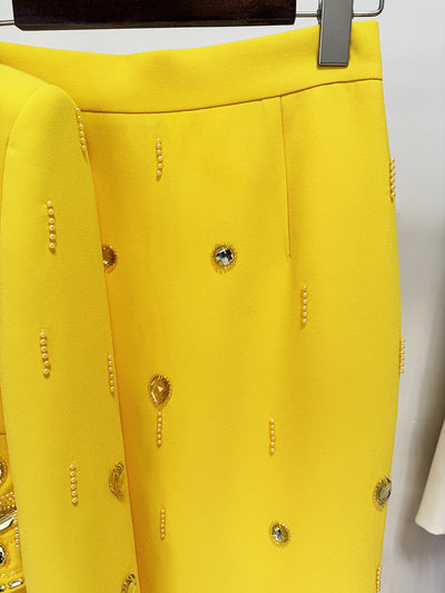 Conjunto Elegante con Top Corto y Falda Larga - Detalles de Diamantes y Abalorios - Image 21
