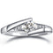 Anillo de Compromiso y Boda con Circonita AAA Baño Oro Blanco