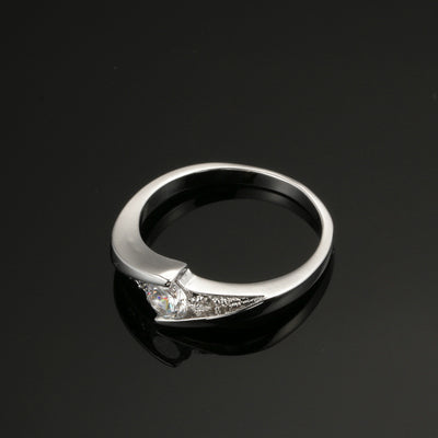 Anillo de Compromiso y Boda con Circonita AAA Baño Oro Blanco - Image 3