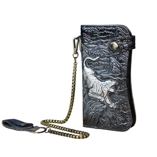 Cartera de Cuero Genuino con Diseño Dragón Tigre - Image 15