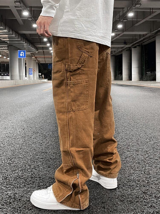 Pantalones Cargo Jeans Sueltos de Cadena Estilo Urbano - Image 21