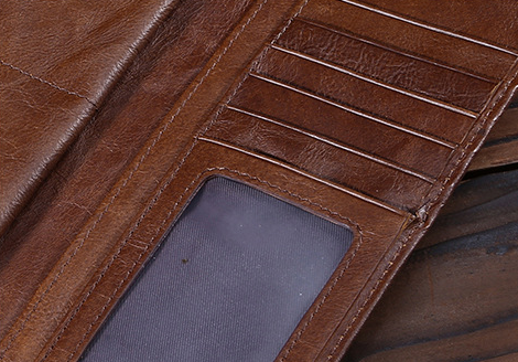 Billetera Larga de Cuero Genuino con Acabado Vintage Oil Wax - Image 6