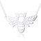 Personalized hollow bee necklace Plateado