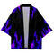 Kimono Haori de Verano con Estampado de Paisaje y Bloques de Color - Cardigan Suelto para Hombre