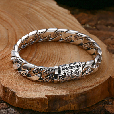 Pulsera de Plata 925 Patrón Tangcao Eslabón Cubano Grueso para Hombre - Image 2