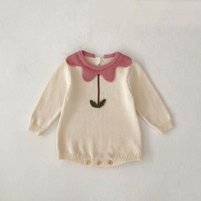 Suéter de Algodón Tejido para Bebé con Flores Delicadas - Image 11