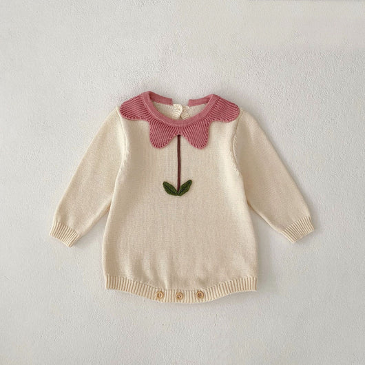 Suéter de Algodón Tejido para Bebé con Flores Delicadas - Image 11