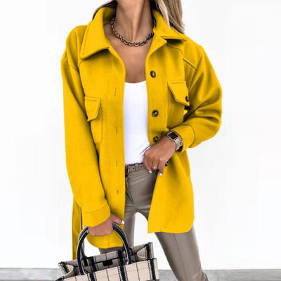 Chaqueta de Lana para Mujer con Solapa y Cierre de Cordones - Image 3