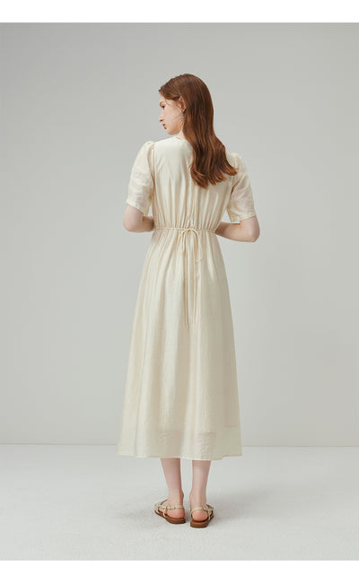 Vestido Jacquard Tencel Escote V con Textura - Image 5