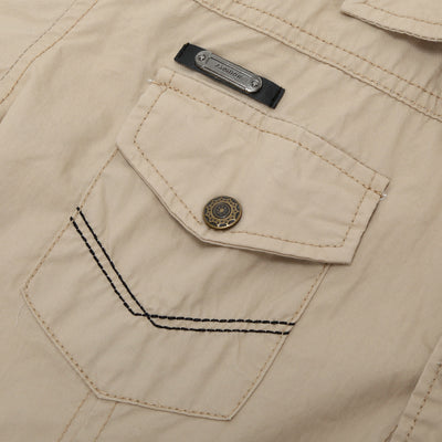 Camisa Casual Monocromática de Manga Corta para Hombre - Image 7