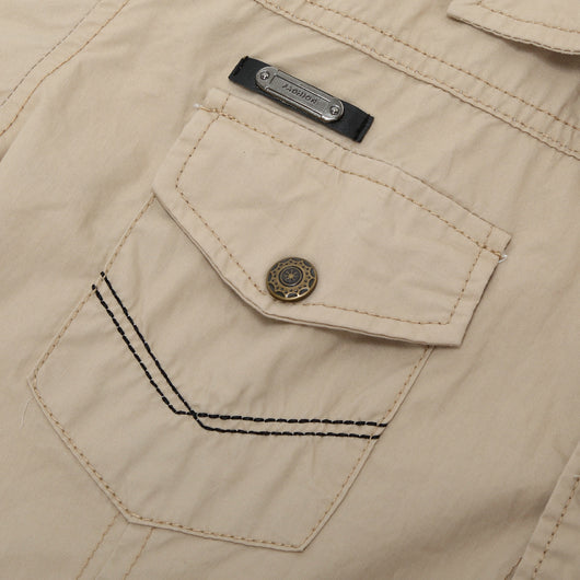 Camisa Casual Monocromática de Manga Corta para Hombre - Image 7