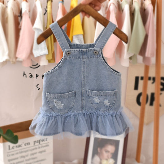 Vestido Jardinero de Jean para Bebé Niña