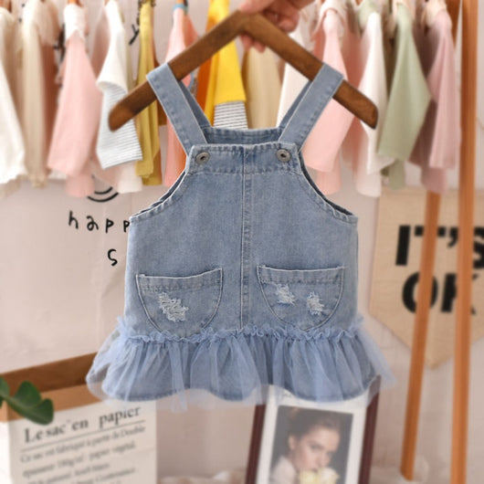Vestido Jardinero de Jean para Bebé Niña