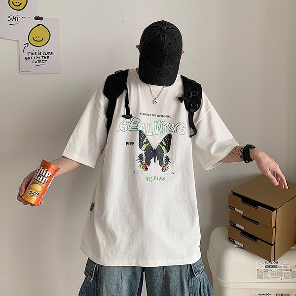 Blusa Estampado Mariposas Manga Corta