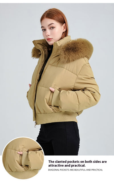 Abrigo Acolchado para Mujer con Cuello de Pelaje y Diseño Moderno - Image 12