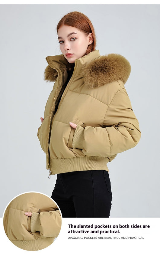 Abrigo Acolchado para Mujer con Cuello de Pelaje y Diseño Moderno - Image 12