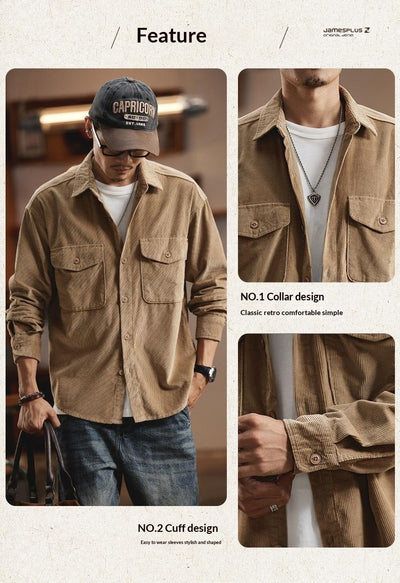 Chaqueta de Trabajo Pesada Estilo Retro Americano para Hombre - Image 12