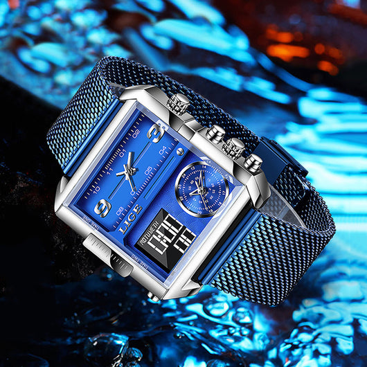 Reloj Deportivo Dual Display Sumergible para Hombre
