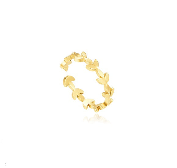 Anillo de Hoja Retro Lujo Ligero para Mujer - Image 7