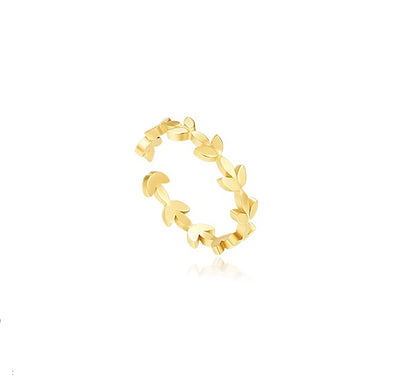 Anillo de Hoja Retro Lujo Ligero para Mujer - Image 7