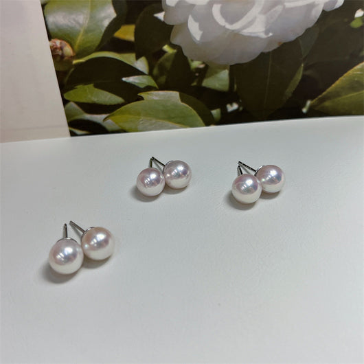Aretes de Plata S925 Clásicos 8-9mm Brillo Intenso - Image 3