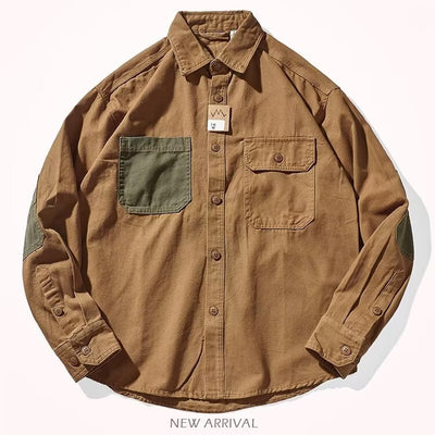Camisa de Algodón Lavado para Hombre - Estilo Retro Casual con Mangas Largas - Image 2