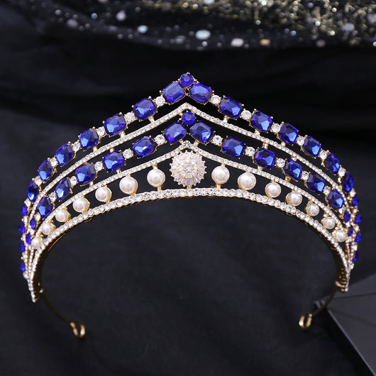 Conjunto de Joyería Nupcial Corona Barroca de Aleación con Zirconia y Pedrería - Image 12