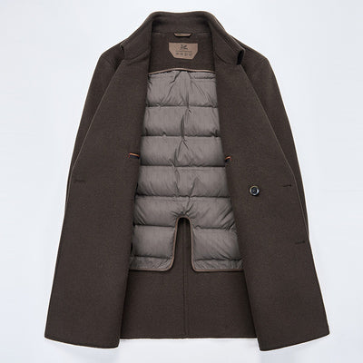 Abrigo de Lana Reversible para Hombre - Cuello de Traje Medio Largo - Image 27