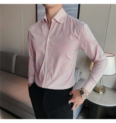 Camisa de Vestir Hombre Talla Grande a Rayas sin Planchado - Image 20