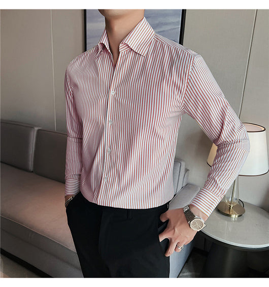 Camisa de Vestir Hombre Talla Grande a Rayas sin Planchado - Image 20