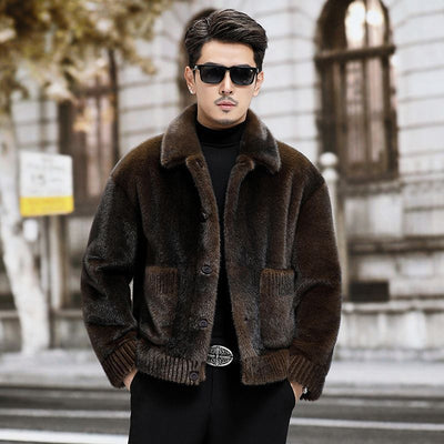 Abrigo de Chenilla con Pelaje para Hombre - Image 3