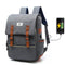 Mochila Vintage de Lona Unisex con Puerto USB para Laptop y Viaje